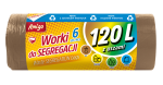 Worki do segregacji śmieci z uszami  brązowe odpady bio 120L AMIGO