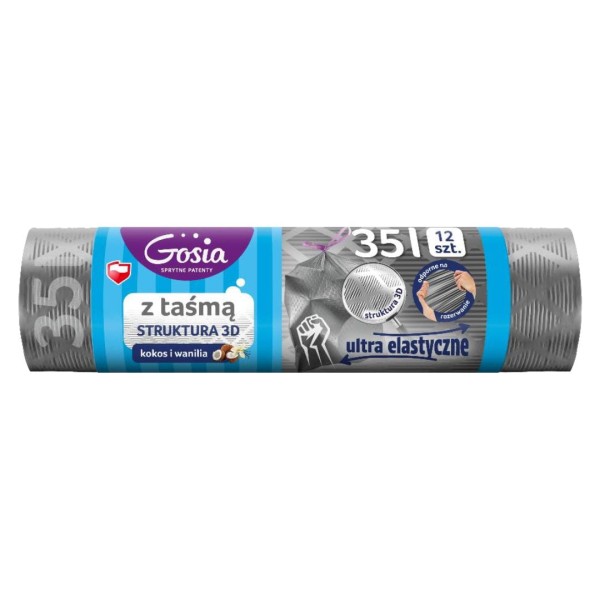 Worki na śmieci z taśmą struktura 3D  zapachowe 35L GOSIA .jpg