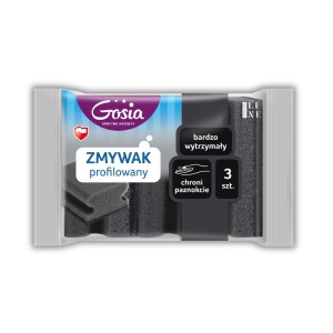 Zmywak profilowany czarny 3szt. GOSIA