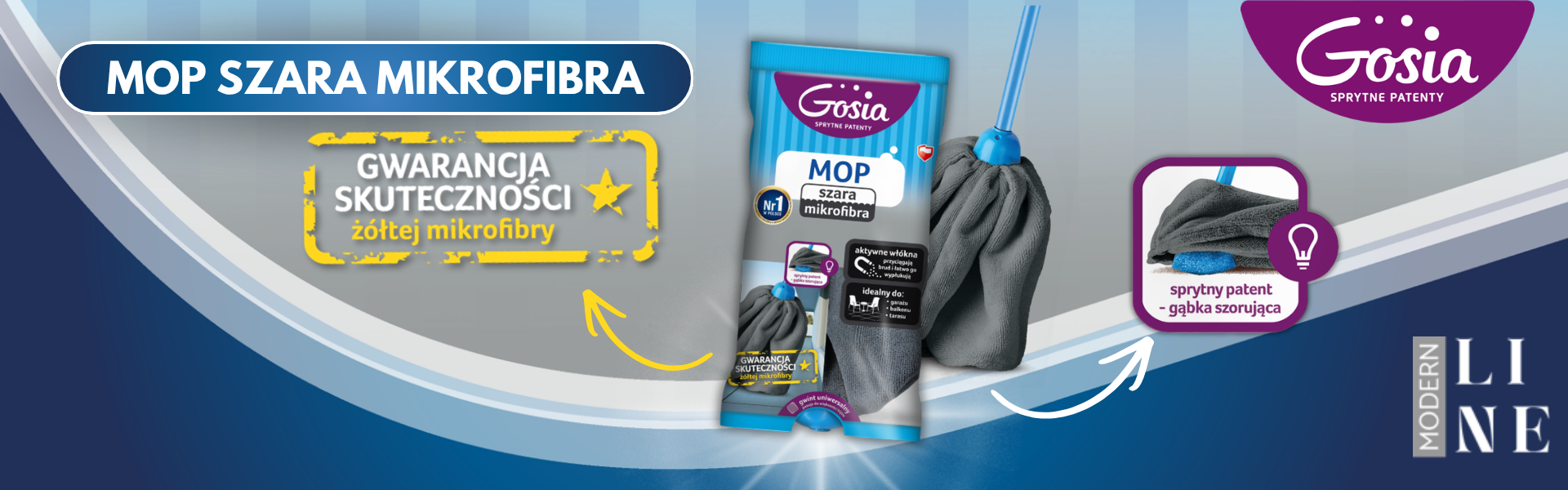 Mop szara mikrofibra